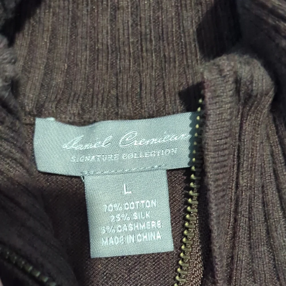 Daniel Cremieux Dark Brown Zip-Up Sweater